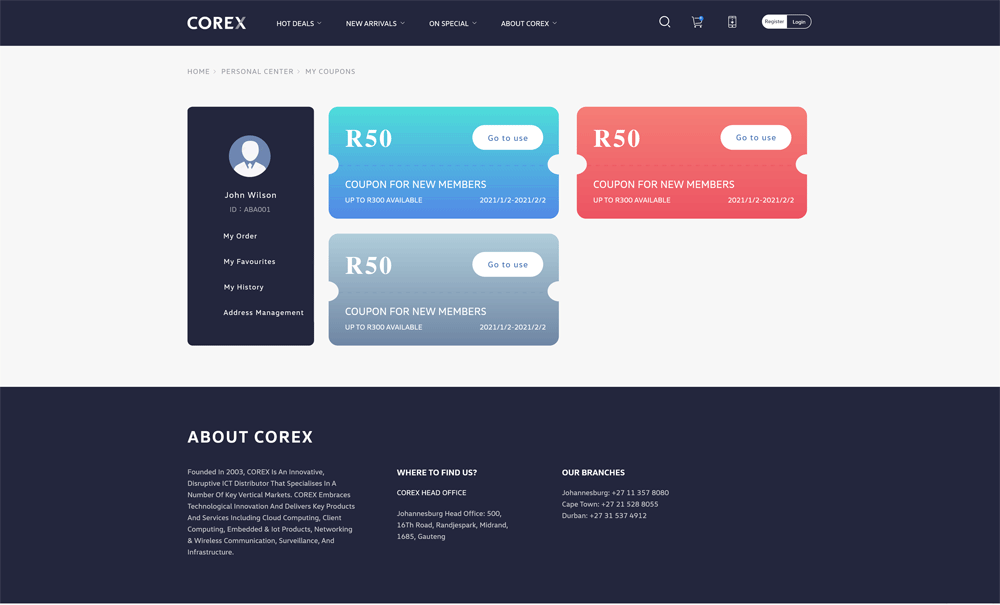 COREX外贸商城--响应式设计开发(图11)